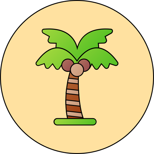 Árbol de coco icono gratis