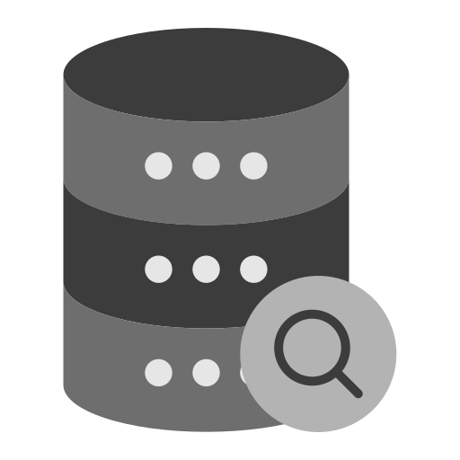 búsqueda en base de datos icono gratis
