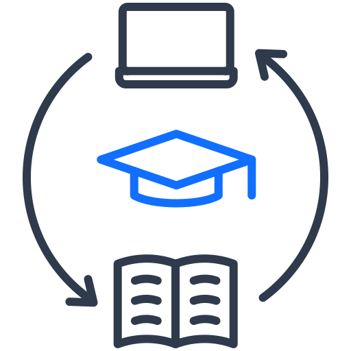aprendizaje combinado icono gratis