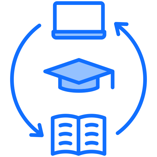 aprendizaje combinado icono gratis