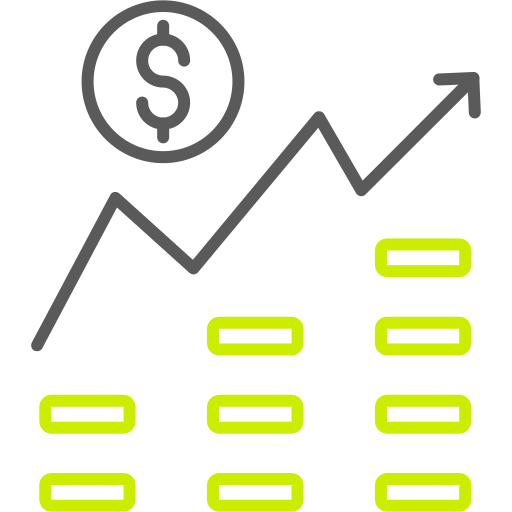 crecimiento de ventas icono gratis