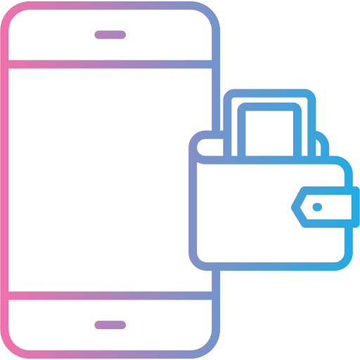 monedero en línea icono gratis