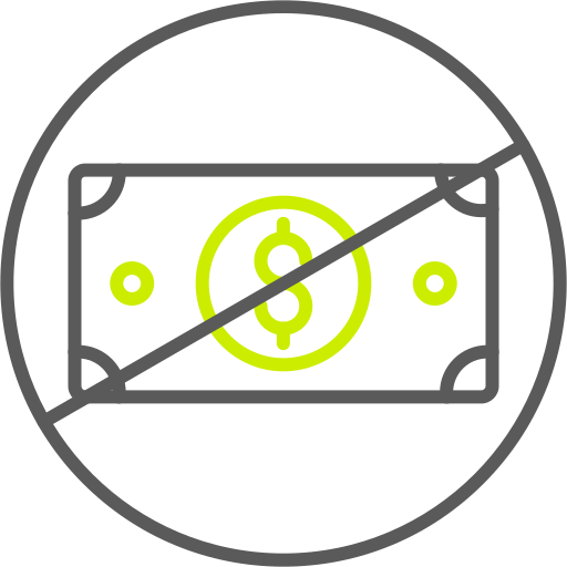 sin efectivo icono gratis