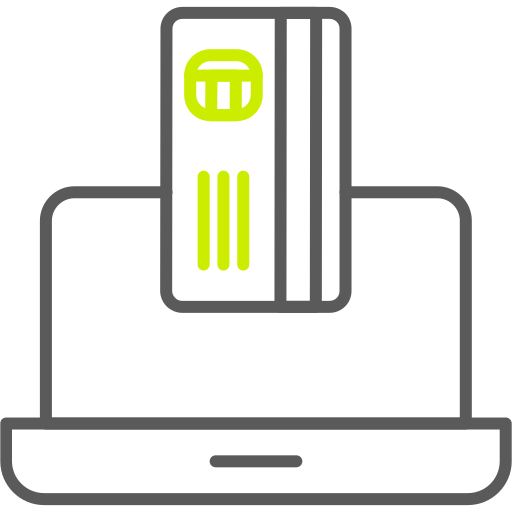 pago en línea icono gratis