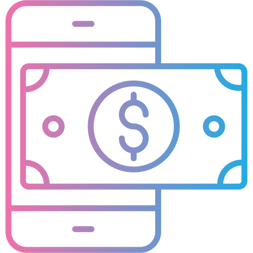 dinero móvil icono gratis