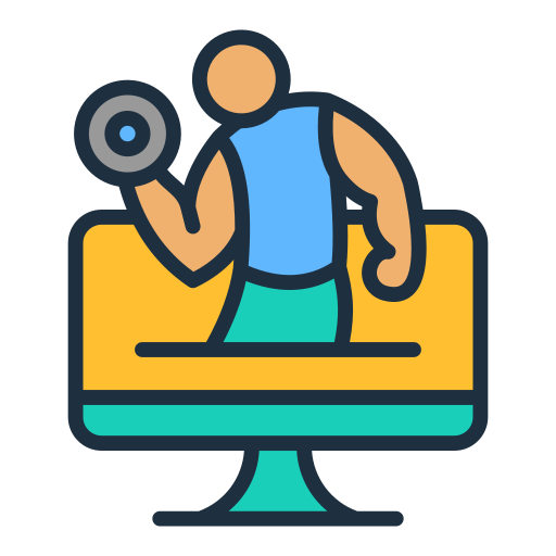 fitness en línea icono gratis