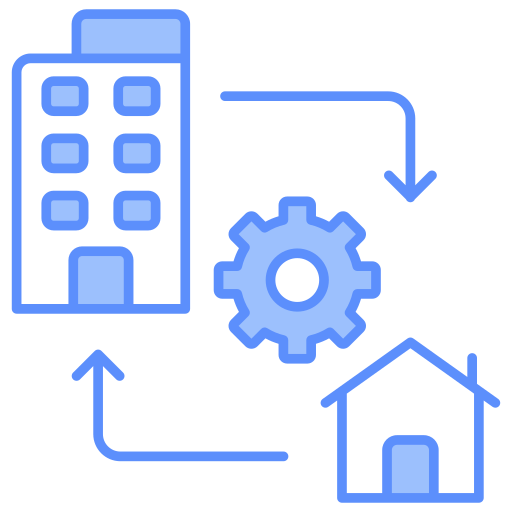 Hybrid work free icon