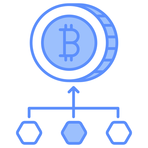 cadena de bloques de bitcoin icono gratis