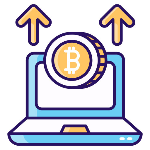 crecimiento de bitcoin icono gratis