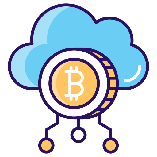 nube de bitcoin icono gratis