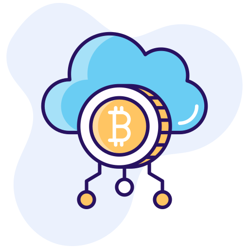 nube de bitcoin icono gratis