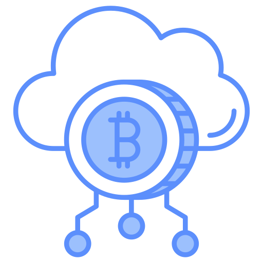 nube de bitcoin icono gratis