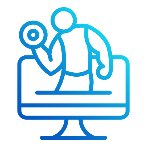 fitness en línea icono gratis