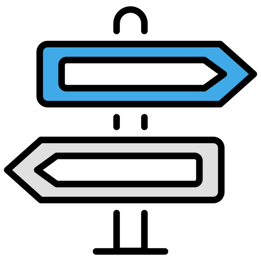 Directional sign free icon
