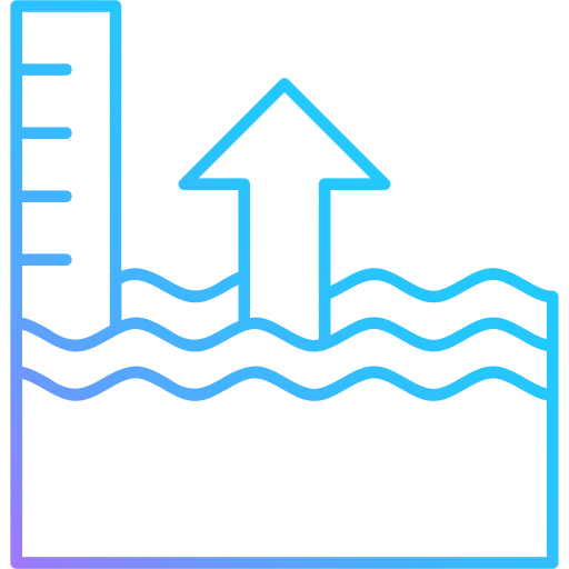 crecimiento del nivel del mar icono gratis