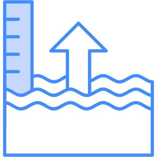 crecimiento del nivel del mar icono gratis