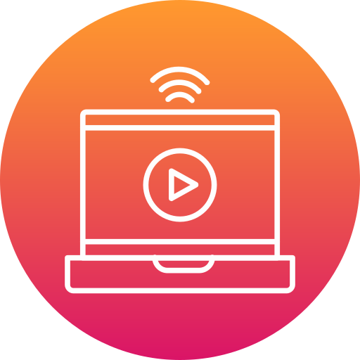 transmisión en línea icono gratis