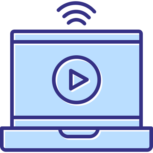 transmisión en línea icono gratis