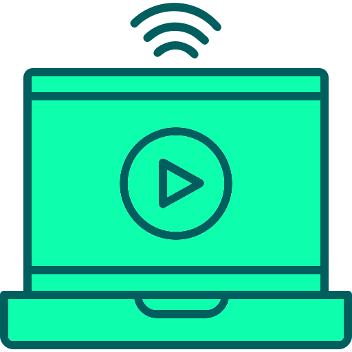 transmisión en línea icono gratis