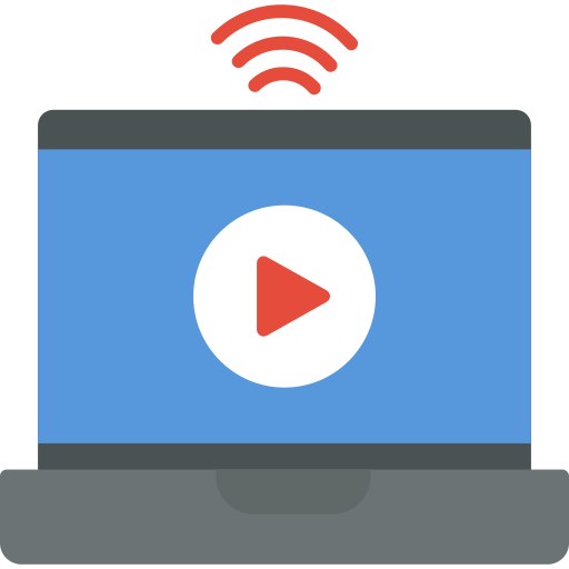 transmisión en línea icono gratis