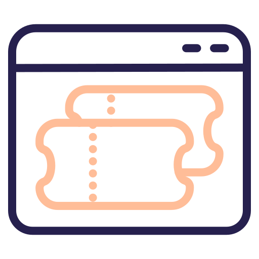 sistema de emisión de tickets icono gratis