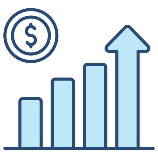 crecimiento empresarial icono gratis