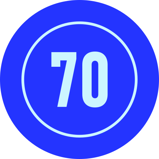 velocidad 70 icono gratis