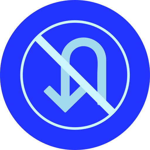 No u turn free icon