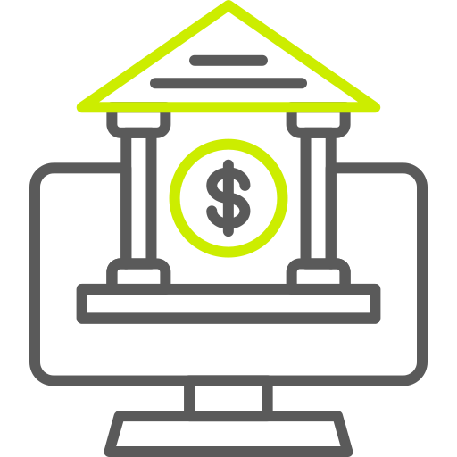 banca en línea icono gratis