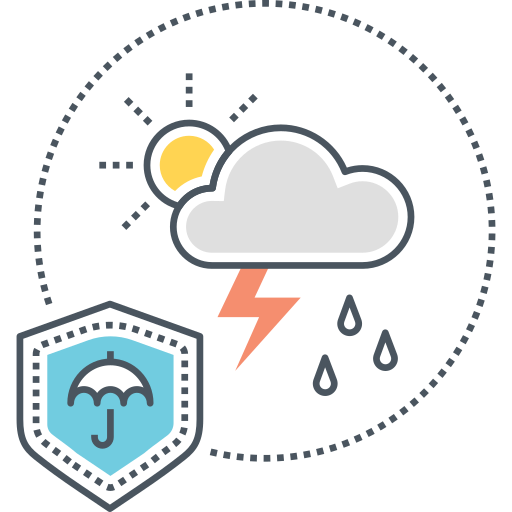 seguro contra inclemencias meteorológicas icono gratis