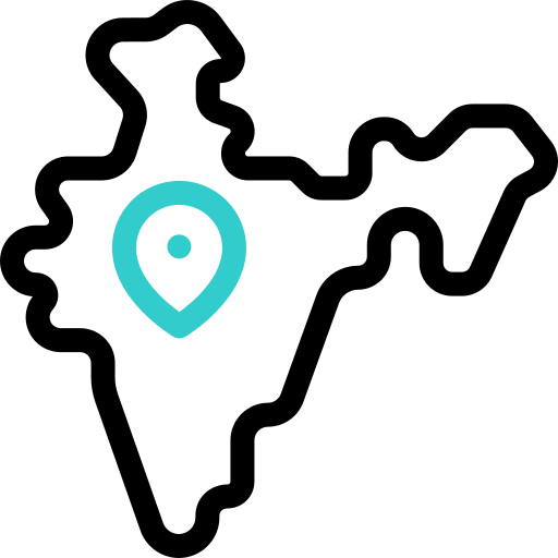 mapa da Índia grátis ícone
