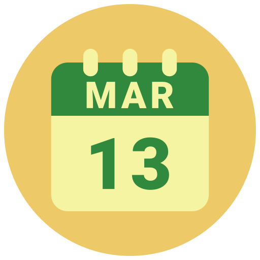 13 de marzo icono gratis