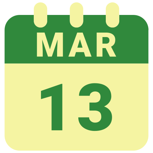 13 de marzo icono gratis