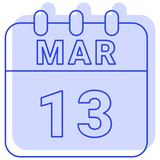 13 de marzo icono gratis