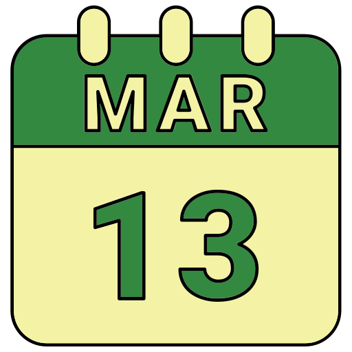 13 de marzo icono gratis