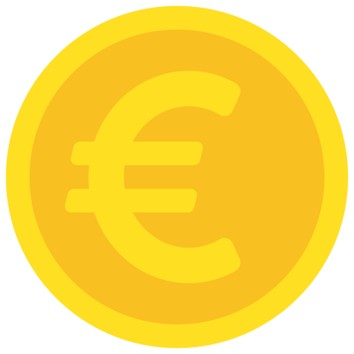 moneda de euro icono gratis