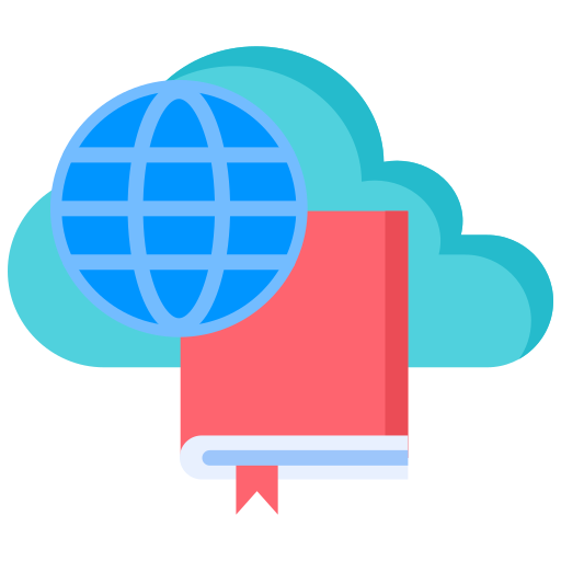 biblioteca en la nube icono gratis