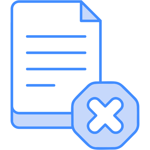 documento rechazado icono gratis