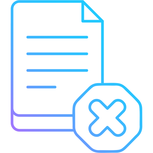 documento rechazado icono gratis