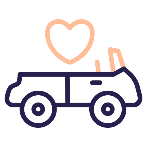 coche de bodas icono gratis