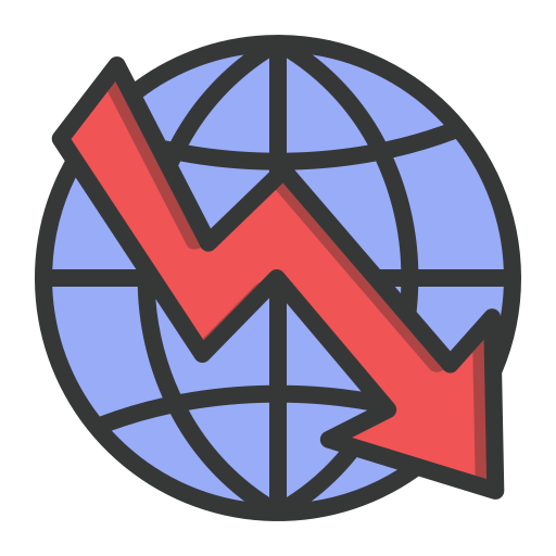 recesión icono gratis