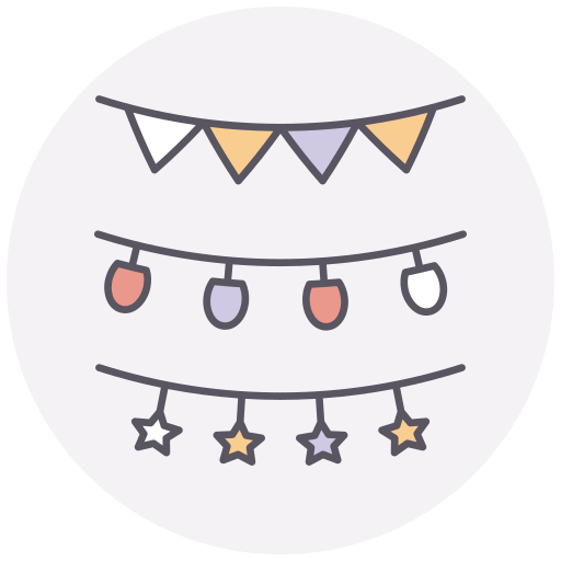 decoración de guirnaldas icono gratis