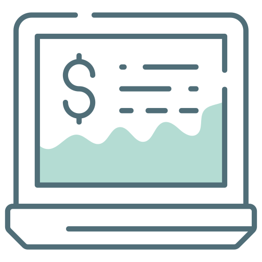 dinero en línea icono gratis