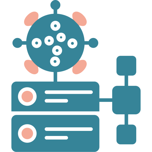 virus de base de datos icono gratis