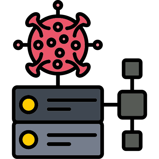 virus de base de datos icono gratis