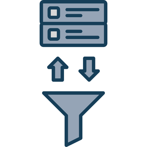 filtro de base de datos icono gratis