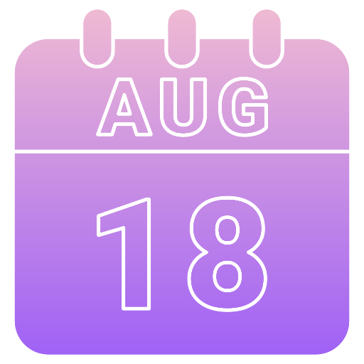 18 de agosto icono gratis