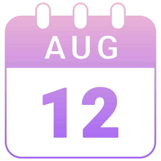 12 de agosto icono gratis