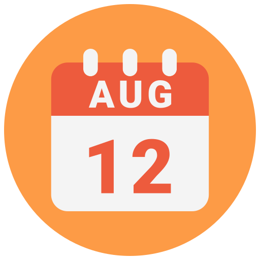 12 de agosto icono gratis