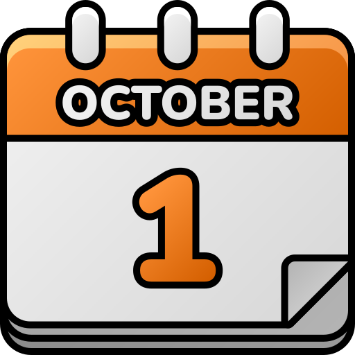 1 de octubre icono gratis